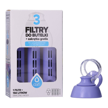 3x Filtr do butelki DAFI + zakrętka (SOFT) cytrynowy
