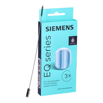 ZESTAW: Tabletki odkamieniające do ekspresu Siemens Bosch TZ80002 2w1 - oryginał + oryginalna szczoteczka Siemens